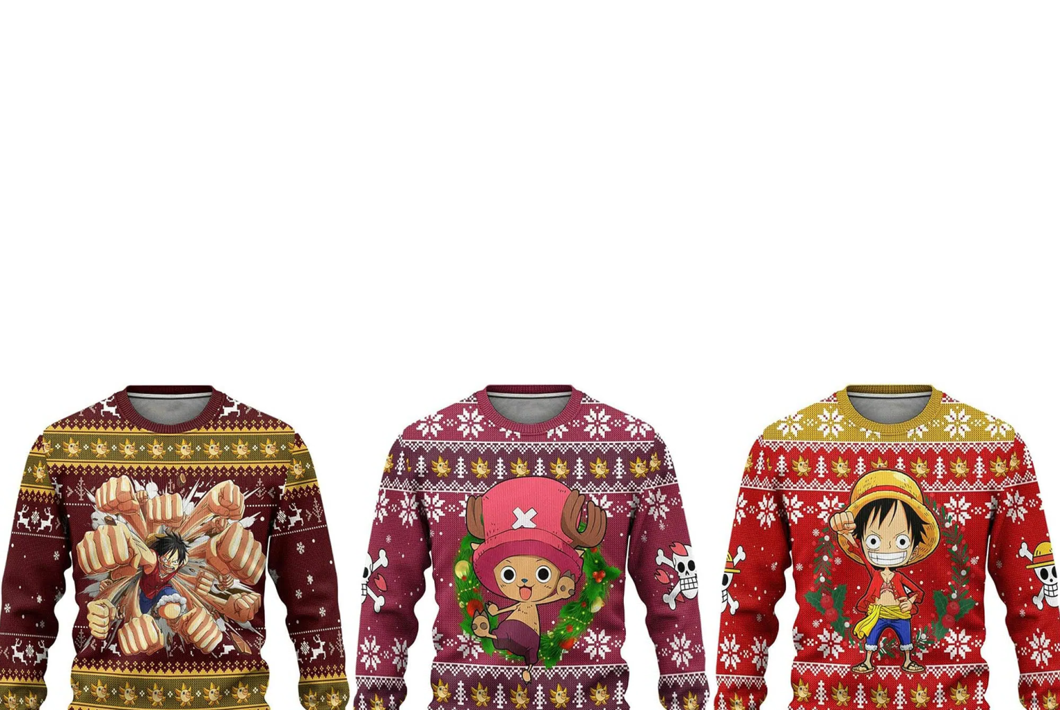 Pulls de Noël manga: la tendance festive otaku